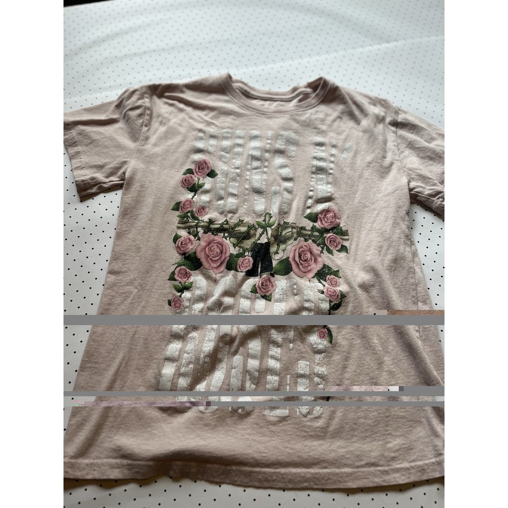 Guns N Roses Pink Rose Graphic Tee Coquette Grunge Band Shirt